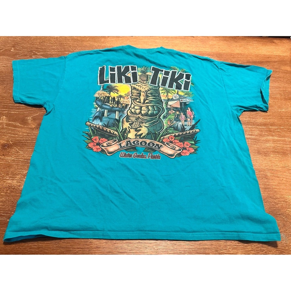 Vintage 90s Bacardi Alcohol Promo Shirt Liki Tiki Lagoon 2XL